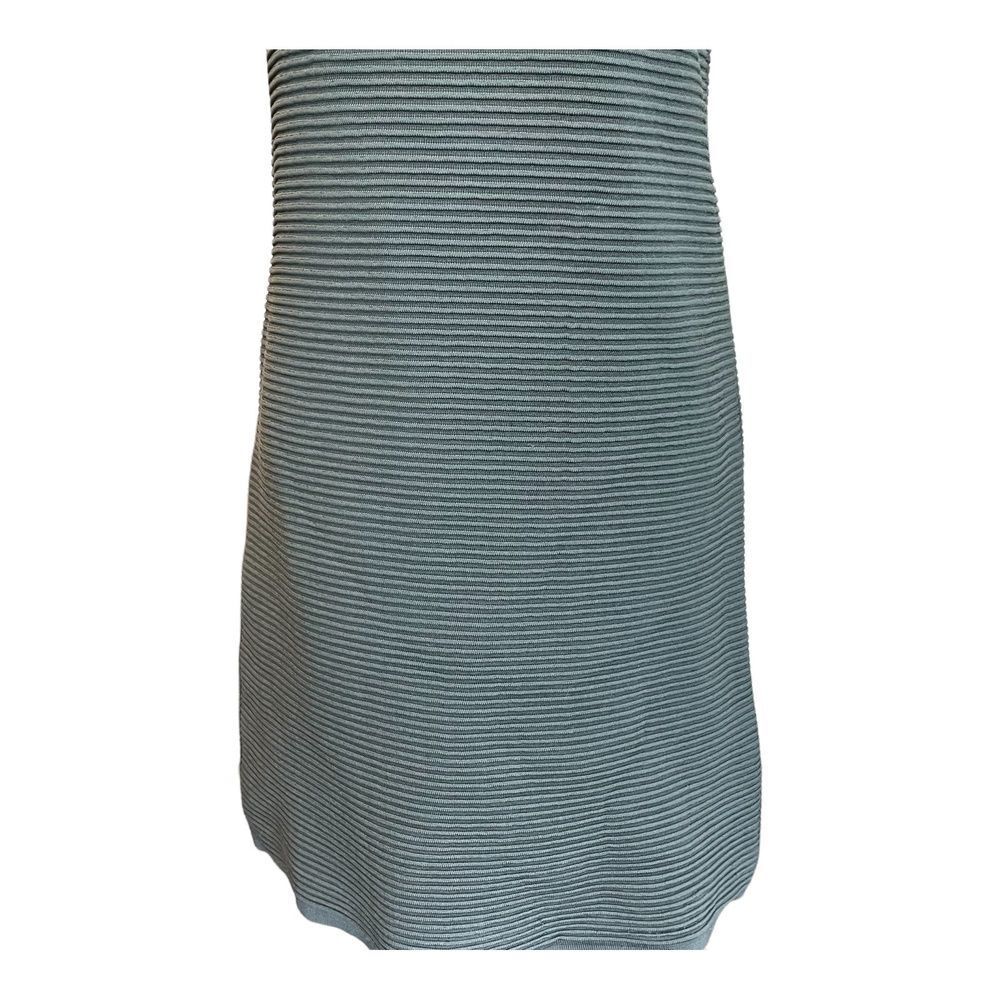 Topshop Green Ribbed High Neck Modern Minimalist Sleeveless Dress Womens 8 - Picture 6 of 13